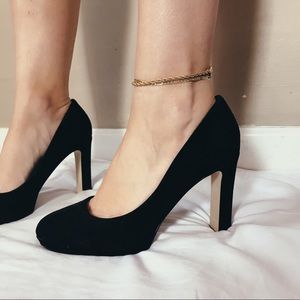 Sexy black suede heels